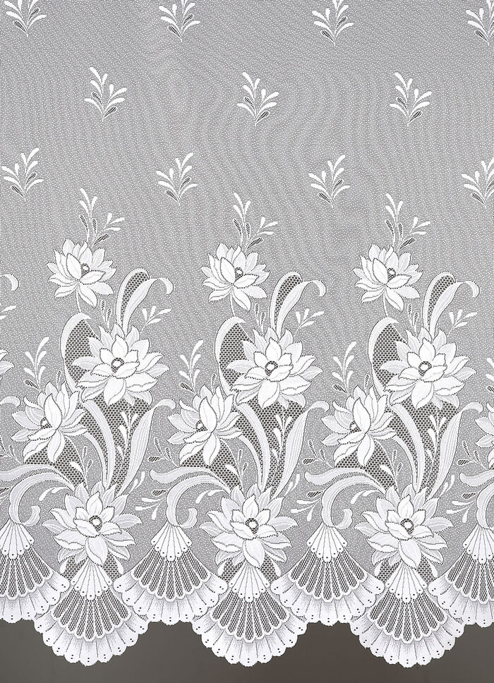 Blumenfenster-Store mit Automatikfaltenband 1:3 