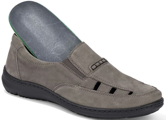 Waldl&auml;ufer Slipper mit seitlichen Gummiz&uuml;gen GRAFIT