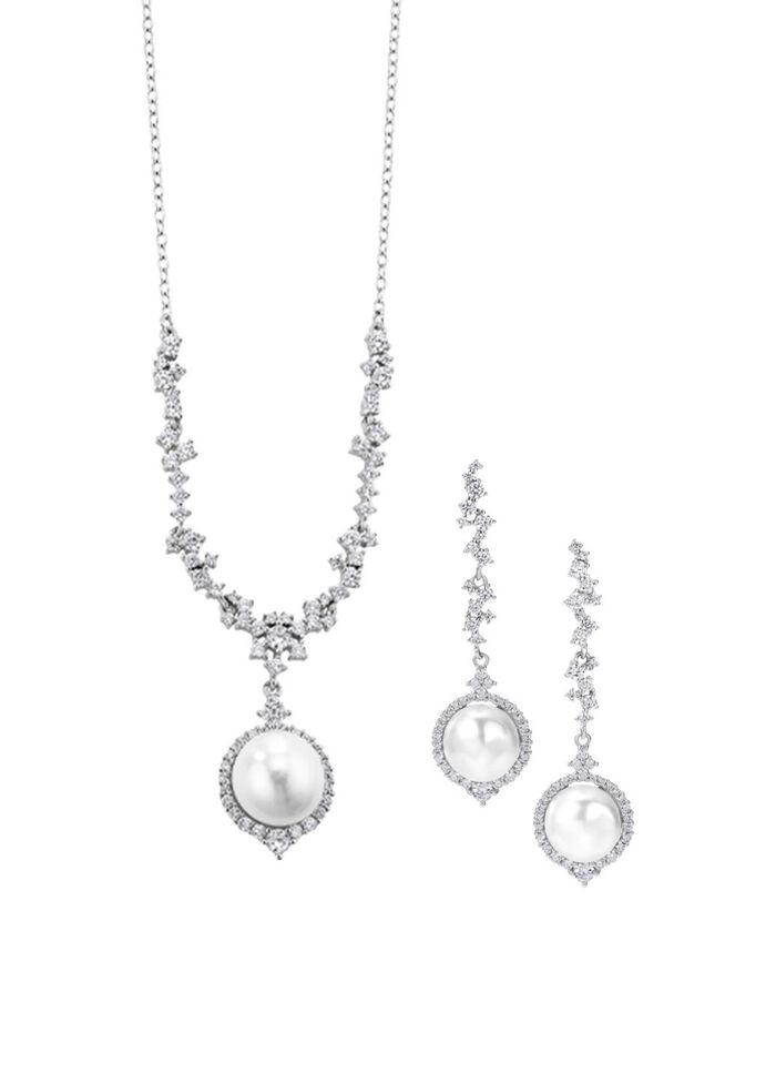 Schmuck-Set mit Süßwasser-Zuchtperlen, 2-teilig 