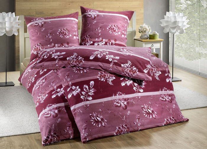 Feinbiber Bettwäsche-Garnitur BURGUND