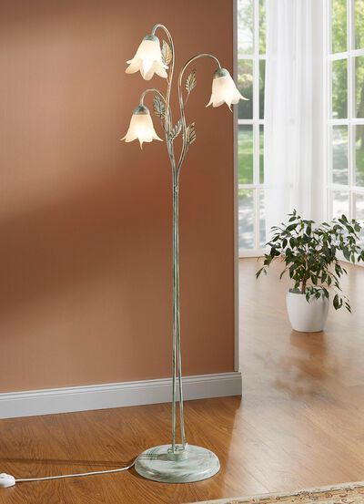 Stehleuchte, 3-flammig, mit Gestell aus Eisen 