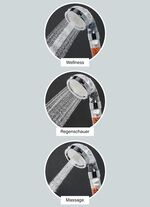 Wasserspar-Duschkopf und Wassersparer 