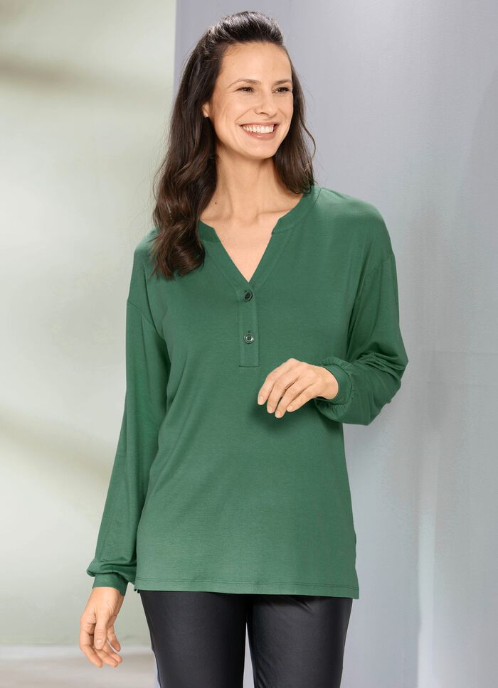 Shirt-Tunika mit Elastan 