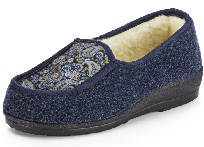 Hausschuh mit Schurwollfutter MARINE