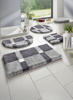 Badgarnitur mit rutschhemmender Rückseite SILBER-GRAU