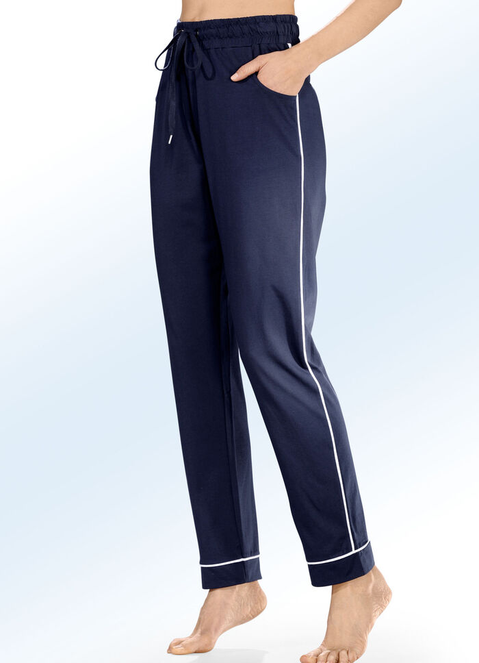 Zweierpack Schlaf- und Freizeithosen mit Paspeln und Taschen 