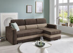 Komfortable Polsterecke mit Bettfunktion BRAUN-BEIGE