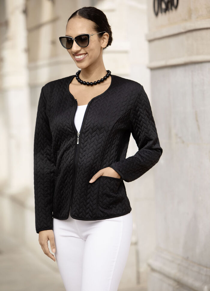 Blusenjacke mit Reißverschlussleiste 