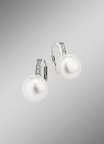 Ohrringe mit S&uuml;&szlig;wasser-Zuchtperlen und Diamanten 