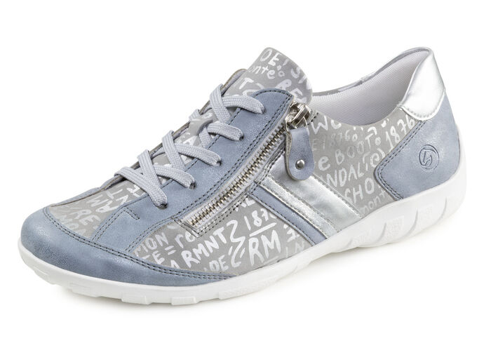 Remonte, bequeme Damen-Sneaker, Weite G, mit herausnehmbarem Fußbett HELLBLAU-SILBER