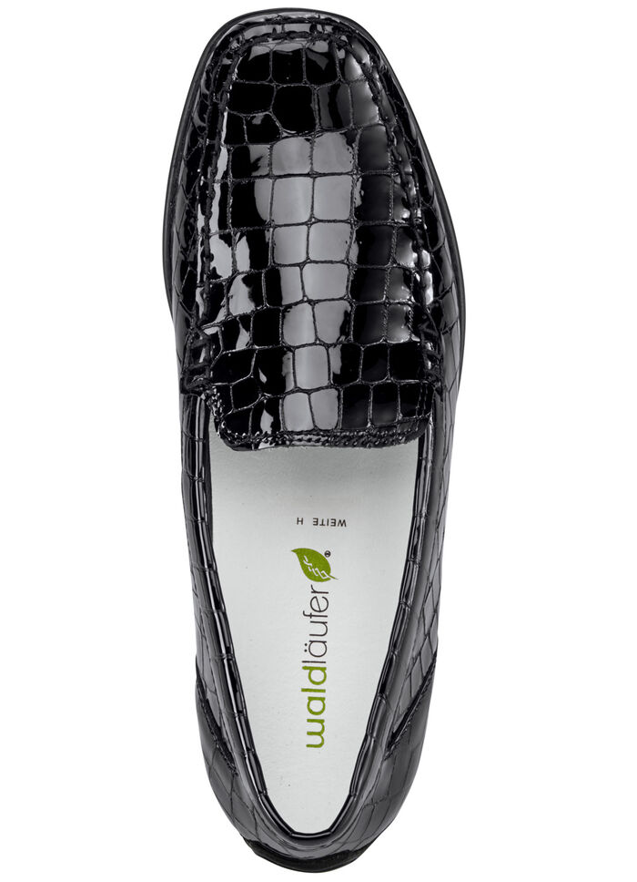 Waldläufer, stilvolle Damen-Slipper, Weite H, mit herausnehmbarem Fußbett SCHWARZ