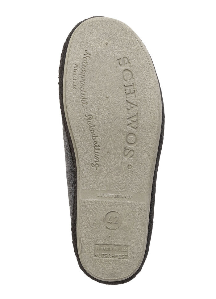 Gefütterte Herren-Hausschuhe, mit Schurwolle ANTHRAZIT-SCHWARZ