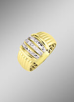 Diamantierter Damenring in Bicolor 