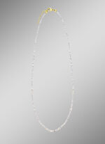 Außergewöhnliche Halskette mit Roh-Diamanten in Hellgrau 