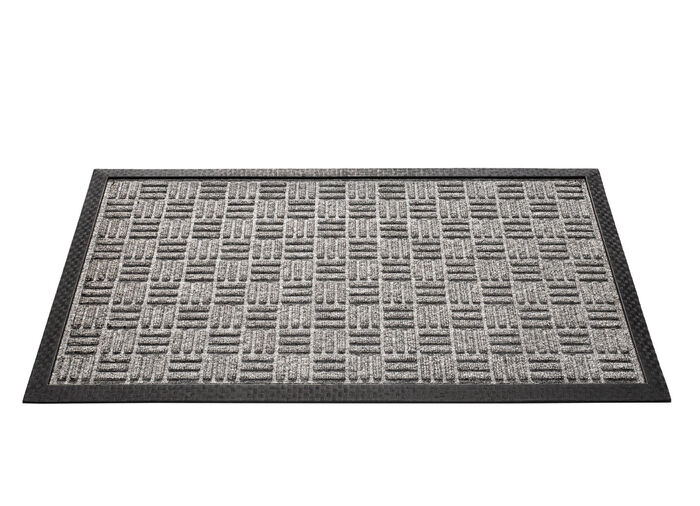 Fußmatte mit rutschhemmender Gummi-Rückseite GRAU