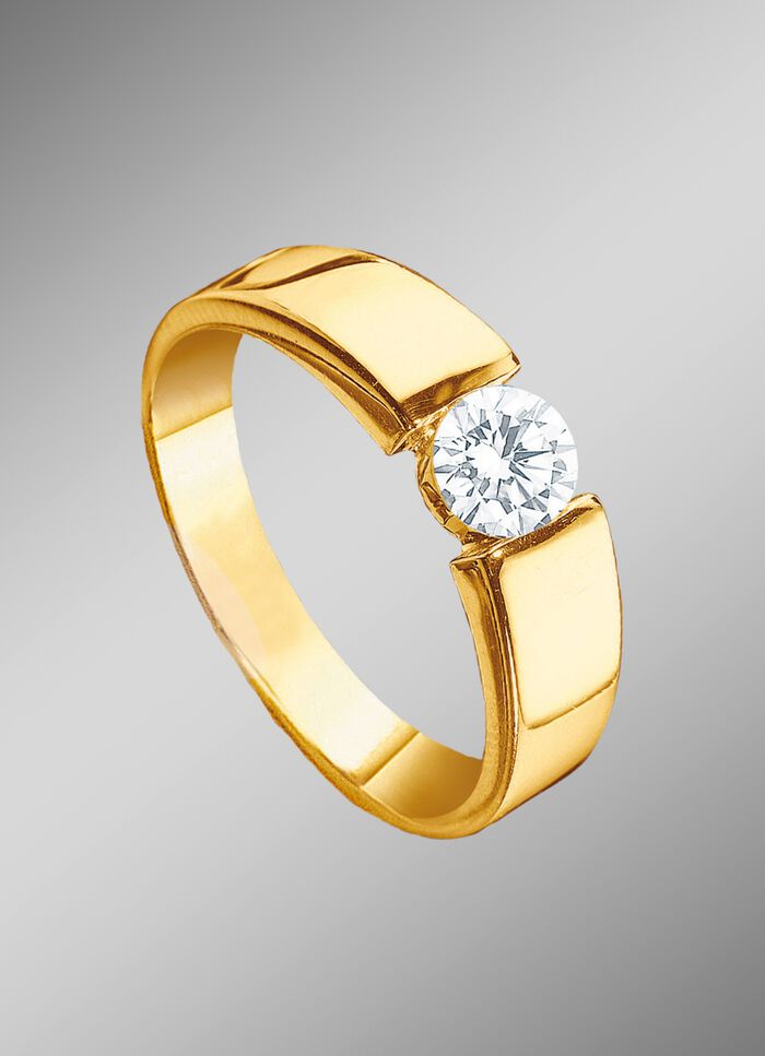 Massiver Damenring mit Brillant 