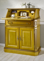 Teilmassiver Sekretär mit Metallgriffen 