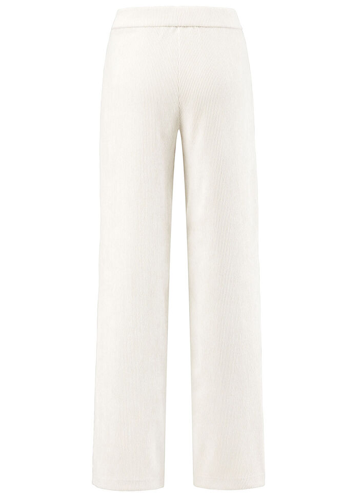 Cordhose mit modisch weitem Beinverlauf ECRU