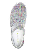 Waldläufer, bequeme Damen-Sandalen, Weite H, mit herausnehmbarem Fußbett WEISS-BUNT