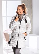 Funktions-Kurzmantel mit fester Kapuze NATURWEISS