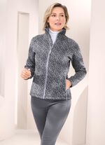 Fleecejacke in Strickoptik SCHWARZ-GRAU