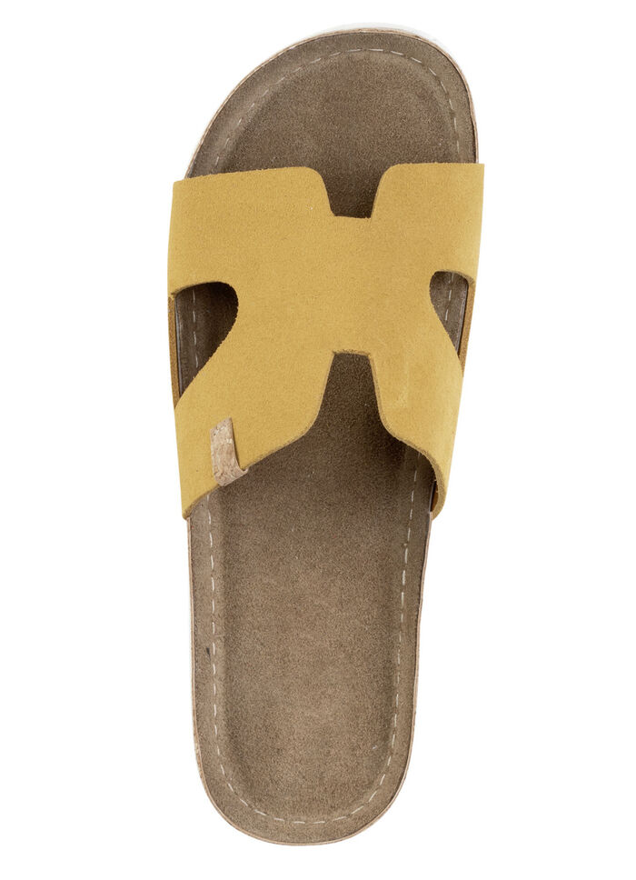 ELENA EDEN, sommerliche Damen-Pantoletten, aus Leder GELB