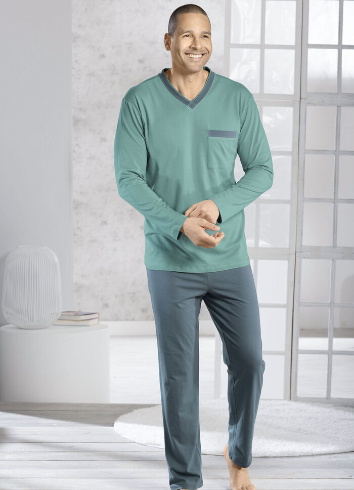 Zweierpack Schlafanzüge mit V-Ausschnitt und offenen Abschlüssen  