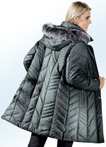 Kurzmantel mit abnehmbarer Kapuze TANNENGRÜN