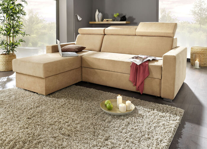 Polstermöbel mit Bettfunktion und verstellbaren Kopfstützen BEIGE