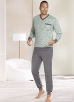 Zweierpack Schlafanz&uuml;ge mit V-Ausschnitt und B&uuml;ndchenabschl&uuml;ssen  