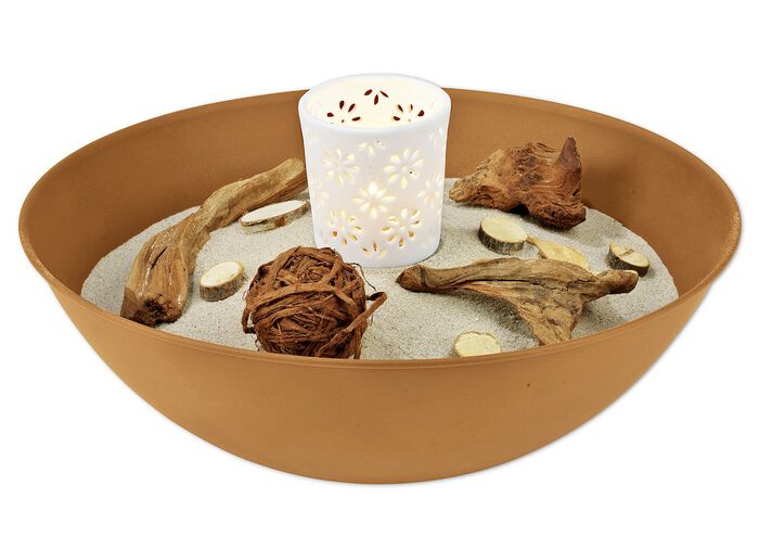 Dekos&auml;ule aus rostfarbenem, pulverbeschichtetem Eisen 