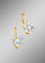 Diamant-Ohrringe in Bl&uuml;tenfrom mit 2 lupenreinen Brillanten 