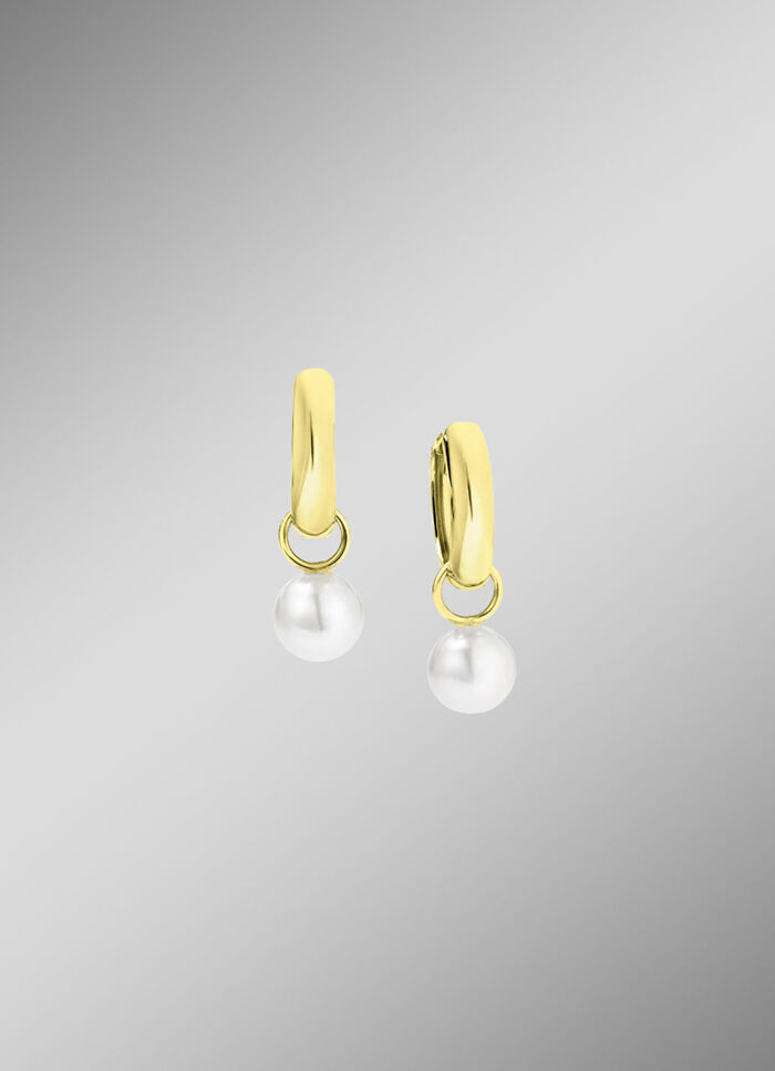 Klappcreolen mit Süßwasser-Zuchtperlen 