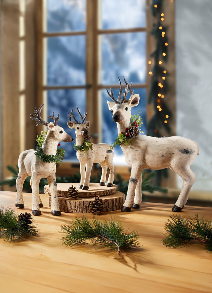 Rentier aus Styropor in Birkenoptik NATUR