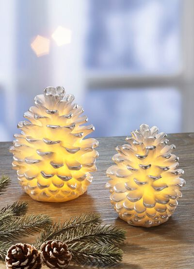 LED-Zapfen mit Flackereffekt, 2er-Set 