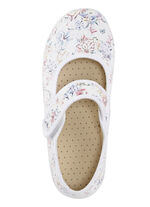 Spangenschuh mit floralem Muster WEISS