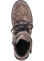 ELENA EDEN Schn&uuml;r-Bootie aus Veloursleder TAUPE