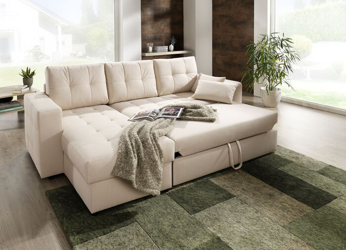 Polstermöbel mit Bettfunktion BEIGE