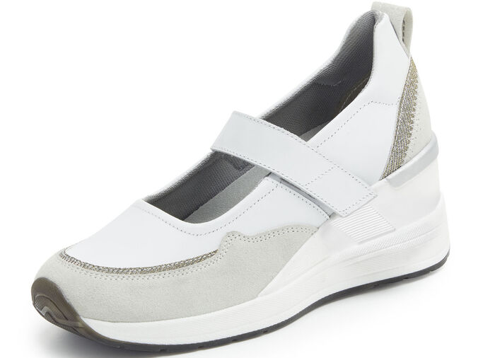 ELENA EDEN Spangenschuh mit Glitzereinsätzen WEISS-EISGRAU