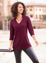 Shirt-Tunika mit V-Ausschnitt BORDEAUX