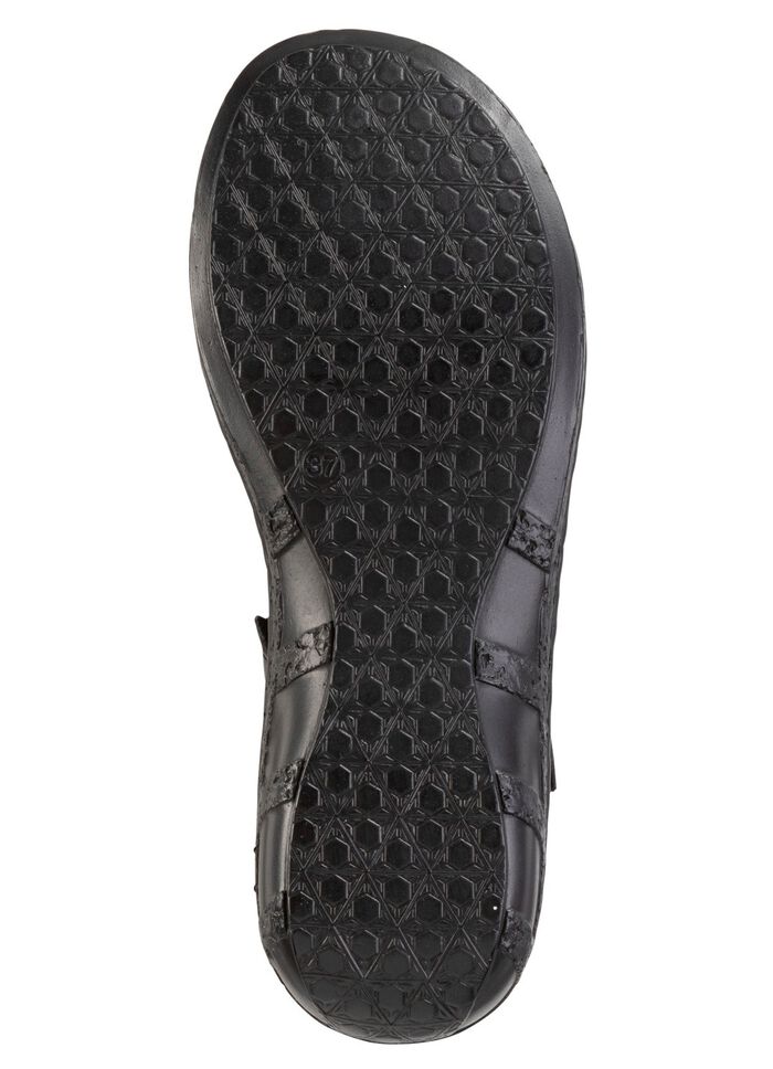 ELENA EDEN Sandale aus Nappaleder mit dezenter Knitter-Struktur SCHWARZ