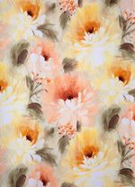 Floral gestaltete Übergardine mit Universalschienenband 