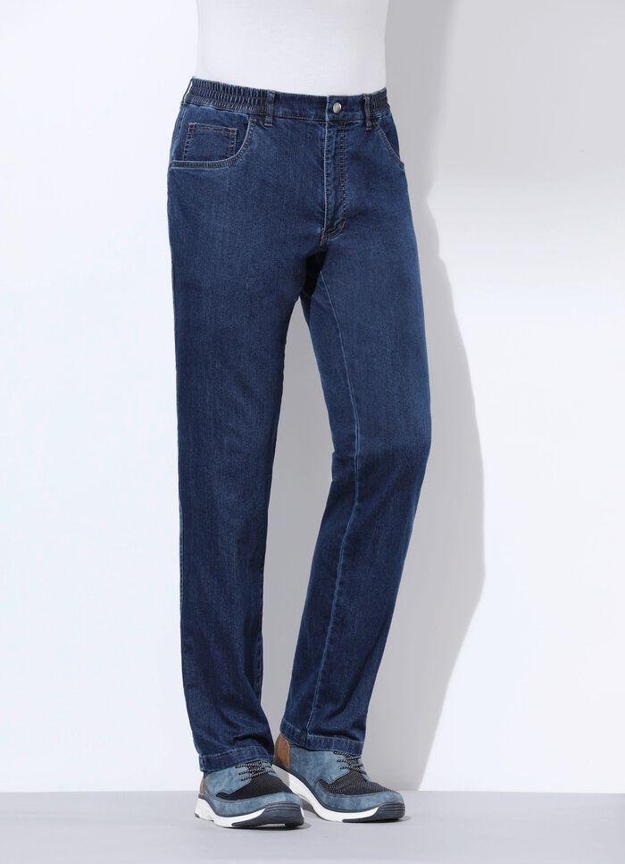 Jeans mit Gummibund in 3 Farben DUNKELJEANS