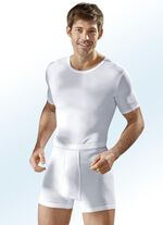 Hermko Dreierpack Unterhosen aus Doppelripp mit Eingriff, weiß 