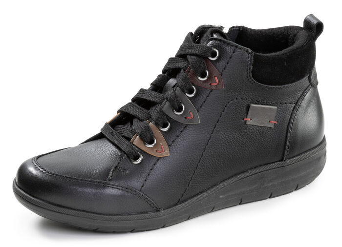 ELENA EDEN, bequeme Damen-Boots, Weite H, mit herausnehmbarem Fußbett SCHWARZ