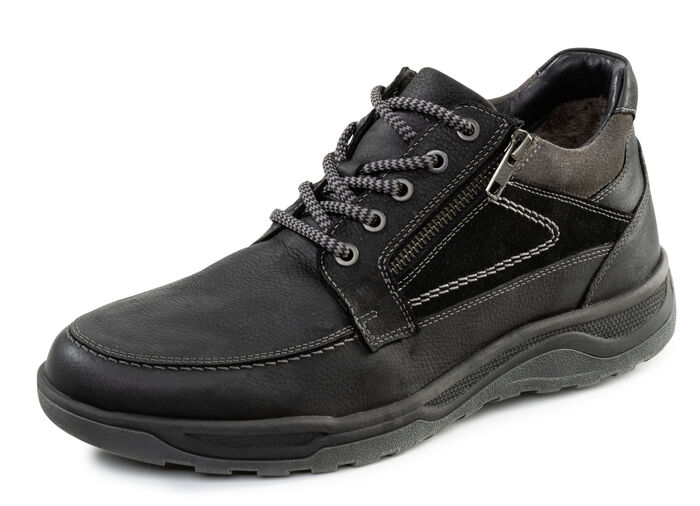 GINO GALANTE, gefütterte Herren-Boots, Winterschuhe, mit Lammfell SCHWARZ