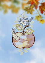 Fensterbild aus echter Plauener Spitze 