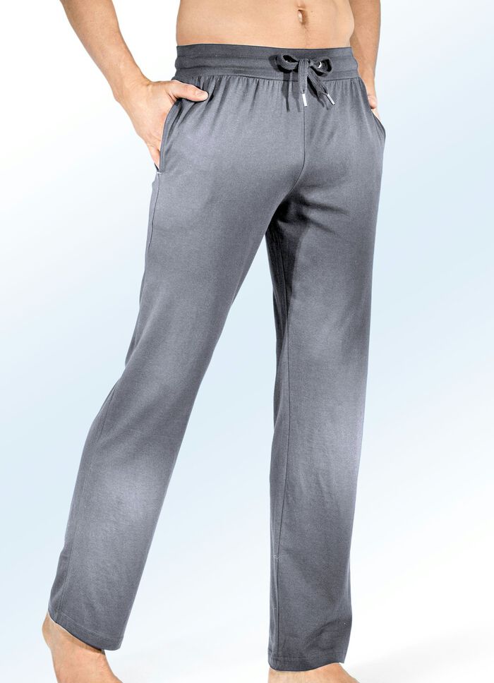 Zweierpack Schlaf- und Freizeithosen, lang, mit Durchzugsband und Seitentaschen 1X MARINE, 1X GRAFIT