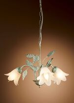 Pendelleuchte mit Gestell aus Eisen CREME-GRÜN