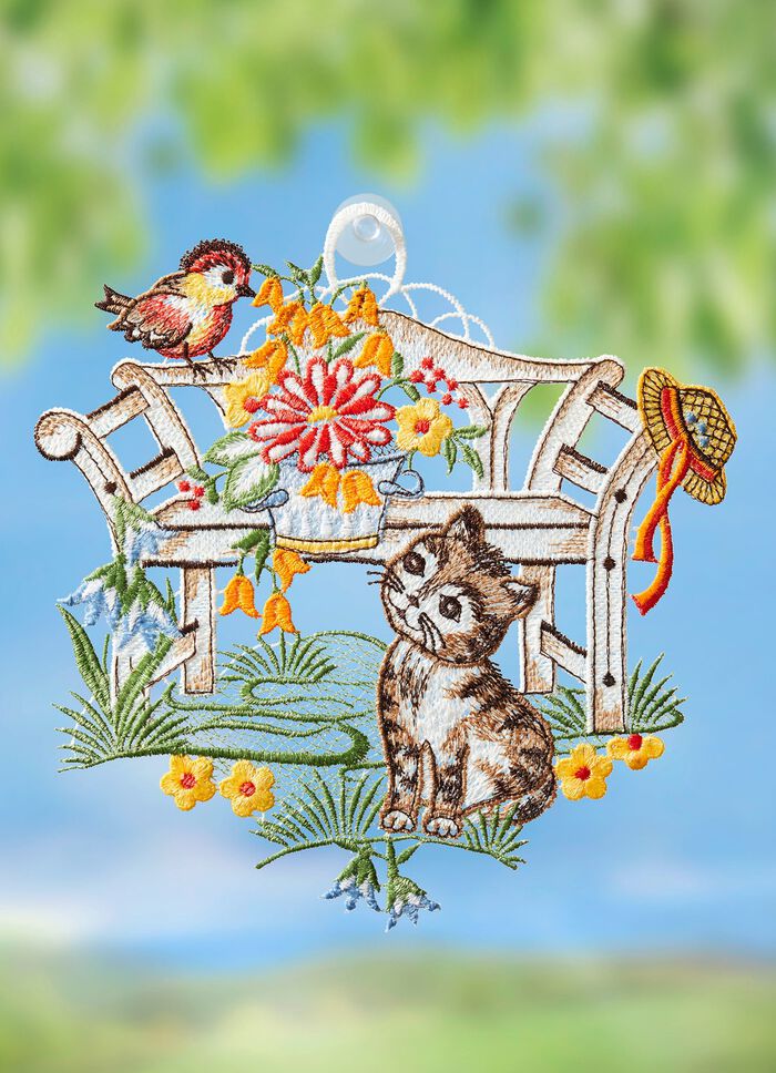 Fensterbild aus Plauener Spitze 